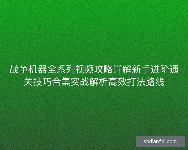 战争机器全系列视频攻略详解新手进阶通关技巧合集实战解析高效打法路线