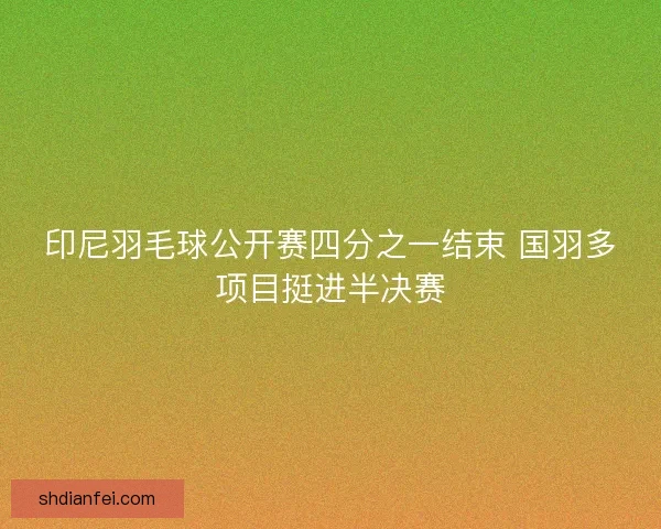 印尼羽毛球公开赛四分之一结束 国羽多项目挺进半决赛
